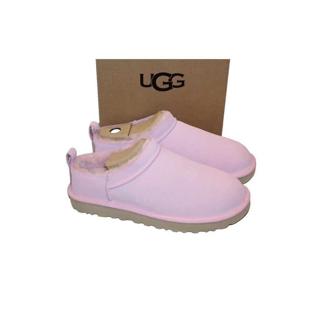 UGG MICRO MINI SUEDE SHEARLING LINED BOOTS PINK YOUTH 5 WOMEN 6.5-7